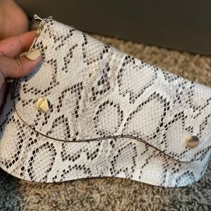 Snake print clutch